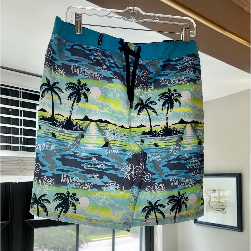 Men's Hurley Swim Shorts Black-Size 29 -NWT